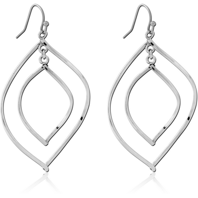 RHODIUM PLATED BRASS EARRINGS PAIR
