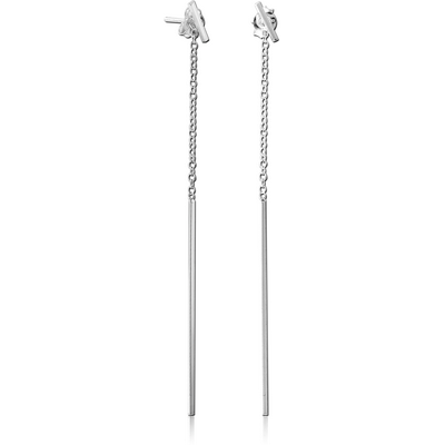 RHODIUM PLATED BRASS EARRINGS PAIR