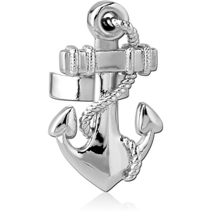 RHODIUM PLATED BRASS EAR CUFF - ANCHOR