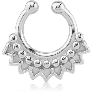 RHODIUM PLATED BRASS FAKE SEPTUM RING