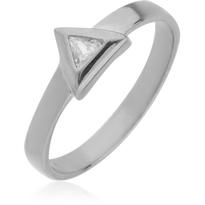 RHODIUM PLATED BRASS JEWELLED RING