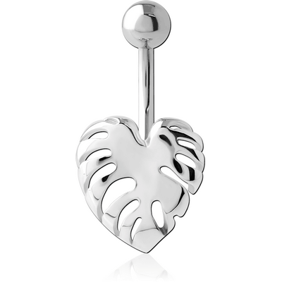 RHODIUM PLATED BRASS NAVEL BANANA