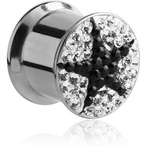 SURGICAL STEEL CRYSTALINE JEWELLED JET STAR BOX PLUG