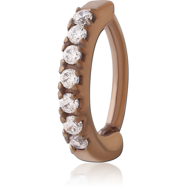 COFFEE PVD COATED SURGICAL STEEL JEWELLED BELLY CLICKER