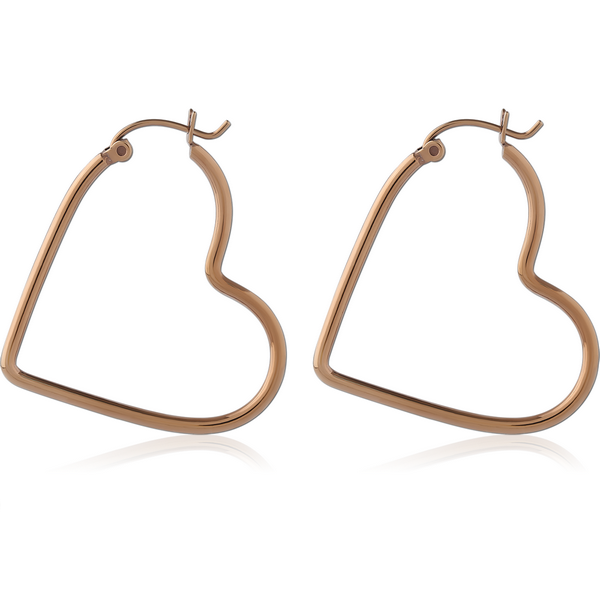 COFFEE PVD COATED SURGICAL STEEL WIRE HOOP EARRINGS