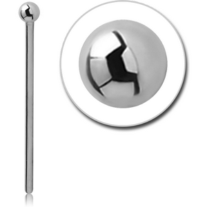 SURGICAL STEEL STRAIGHT BALL NOSE STUD 15MM