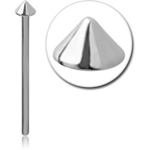 SURGICAL STEEL STRAIGHT CONE NOSE STUD 15MM