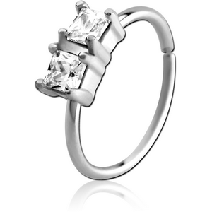 SURGICAL STEEL JEWELLED SEAMLESS RING