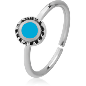 SURGICAL STEEL SEAMLESS RING WITH ENAMEL - CIRCLE