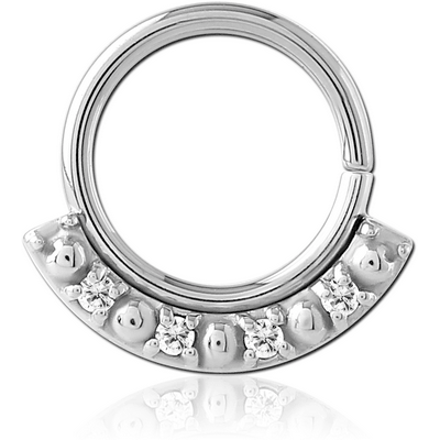SURGICAL STEEL JEWELLED SEAMLESS RING