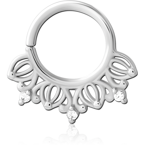 SURGICAL STEEL JEWELLED SEAMLESS RING
