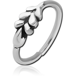 SURGICAL STEEL SEAMLESS RING - LEAF