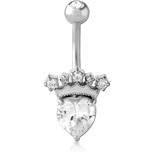 RHODIUM PLATED DOUBLE JEWELLED NAVEL BANANA