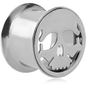 SURGICAL STEEL SKULL DOUBLE FLARED TUNNEL