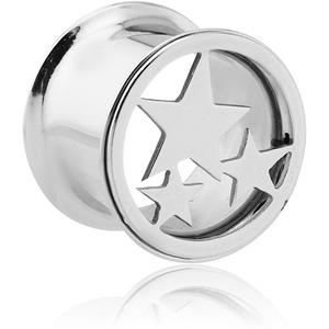 SURGICAL STEEL STARS DOUBLE FLARED TUNNEL