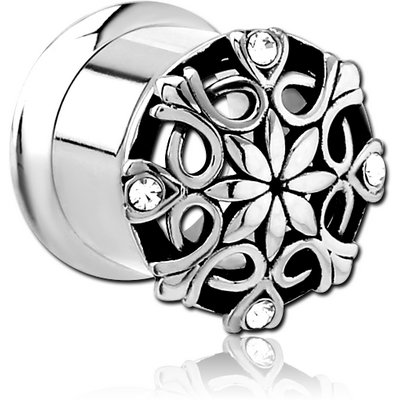 STAINLESS STEEL DOUBLE FLARED INTERNALLY THREADED JEWELLED TUNNEL