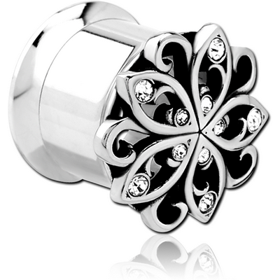 STAINLESS STEEL DOUBLE FLARED INTERNALLY THREADED JEWELLED TUNNEL