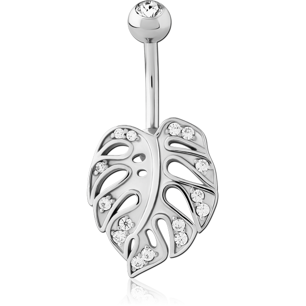 SURGICAL STEEL DOUBLE JEWELLED NAVEL BANANA