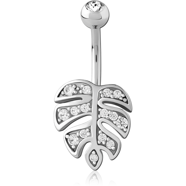 SURGICAL STEEL DOUBLE JEWELLED NAVEL BANANA