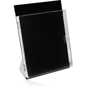 DISPLAY-ACRYLIC COVERED STAND WITH LEG FOR 80 CLIPS 21X37X17CM