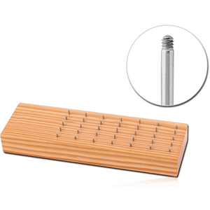 WOOD DISPLAY WITH 35 PINS FOR EXTERNAL ATTACHMENTS 195X60X25