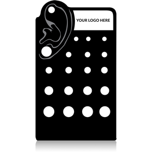 BLACK ACRYLIC DISPLAY WITH 20 HOLES FOR EAR PLUGS