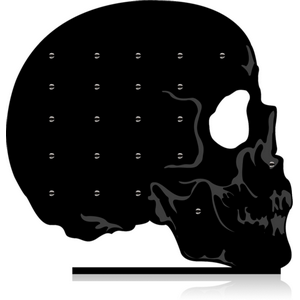 BLACK ACRYLIC DISPLAY WITH 22 STEEL CLIPS FOR SEPTUM CLICKERS - SKULL
