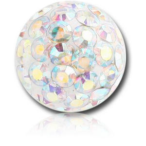 EPOXY COATED CRYSTALINE JEWELLED MICRO BALL FOR BALL CLOSURE RING