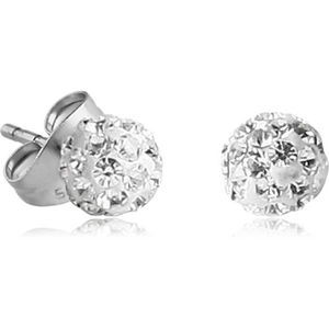 STERLING SILVER 925 CRYSTALINE EAR STUDS PAIR