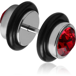 SURGICAL STEEL DOUBLE JEWELLED FAKE PLUG