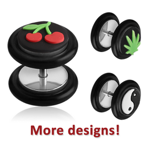 SURGICAL STEEL SILICONE PICTURE FAKE PLUG