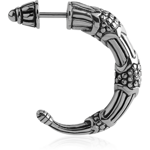SURGICAL STEEL TWO-SIDED FAKE PIERCING - ANIMAL SKIN