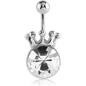 SURGICAL STEEL PREMIUM CRYSTAL JEWELLED NAVEL BANANA