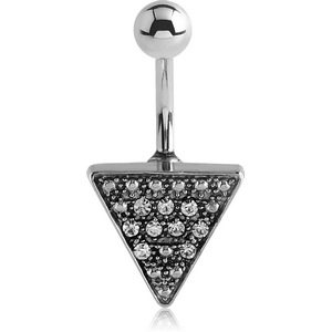 SURGICAL STEEL JEWELLED NAVEL BANANA