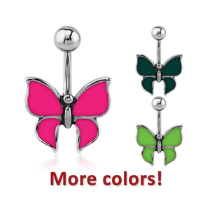 SURGICAL STEEL ENAMEL NAVEL BANANA