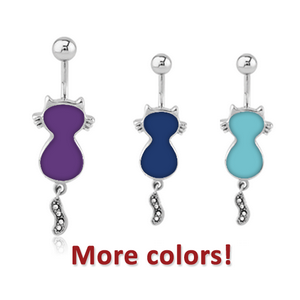 SURGICAL STEEL ENAMEL JEWELLED NAVEL BANANA