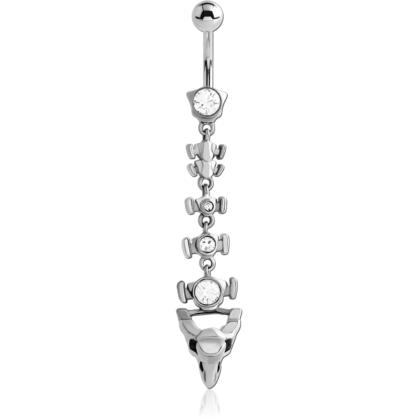 SURGICAL STEEL JEWELLED NAVEL BANANA