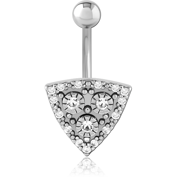 SURGICAL STEEL JEWELLED NAVEL BANANA