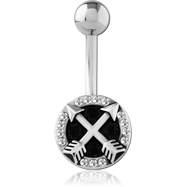 SURGICAL STEEL JEWELLED NAVEL BANANA