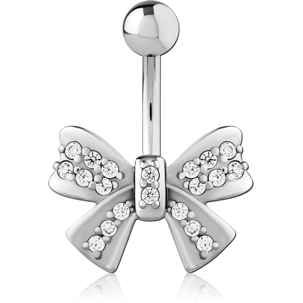 SURGICAL STEEL JEWELLED NAVEL BANANA