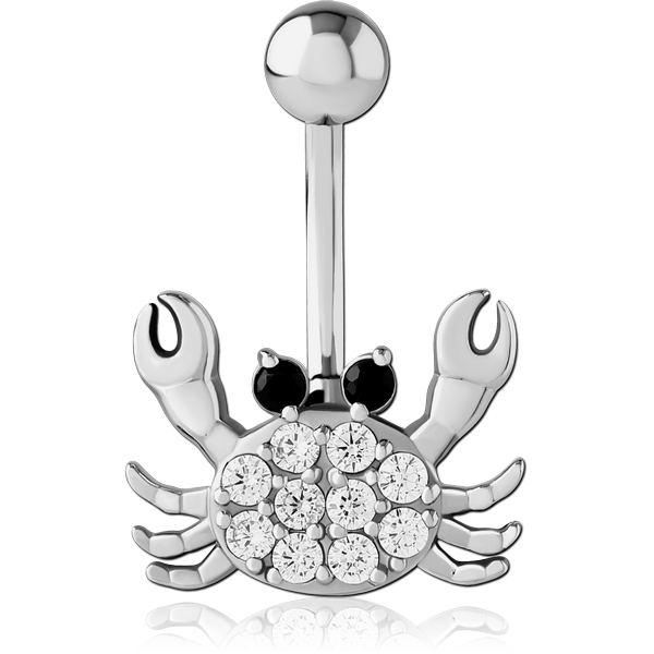 SURGICAL STEEL JEWELLED NAVEL BANANA