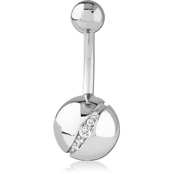 SURGICAL STEEL JEWELLED NAVEL BANANA