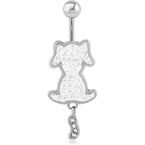 SURGICAL STEEL CRYSTALINE JEWELLED NAVEL BANANA
