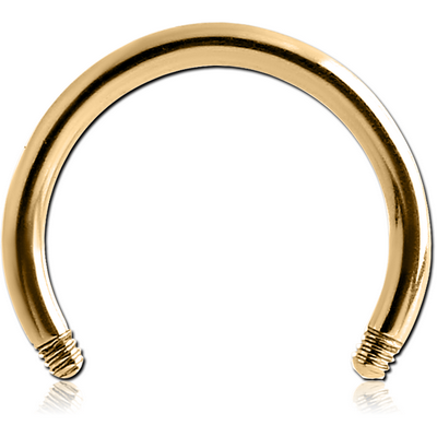 GOLD PVD 18K COATED SURGICAL STEEL CIRCULAR BARBELL PIN