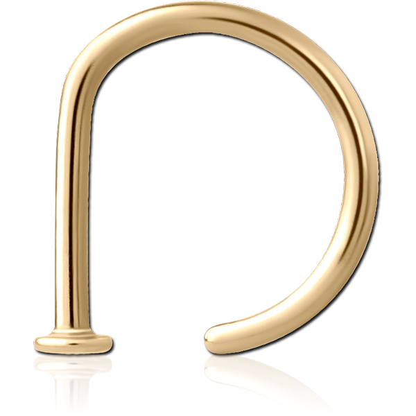 GOLD PVD 18K COATED SURGICAL STEEL OPEN NOSE RING