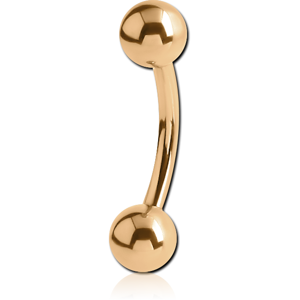 GOLD PVD 18K COATED TITANIUM CURVED MICRO BARBELL
