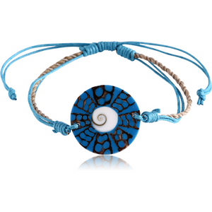 COTTON AND SYNTHETIC SHELL BRACELET