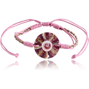 COTTON AND SYNTHETIC SHELL BRACELET