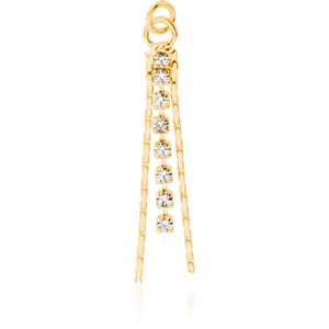 GOLD PVD COATED BRASS JEWELLED DANGLING CHARM