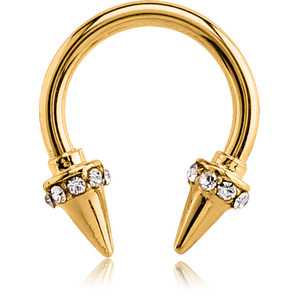 GOLD PVD COATED SURGICAL STEEL JEWELLED CIRCULAR SEPTUM RING